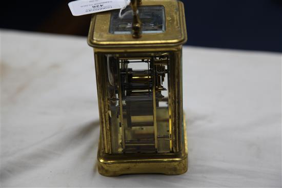 A French brass carriage clock 5.5in.